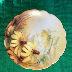 Artisan painted porcelain plate w/brown/eyed Susan’s, bread plate $14